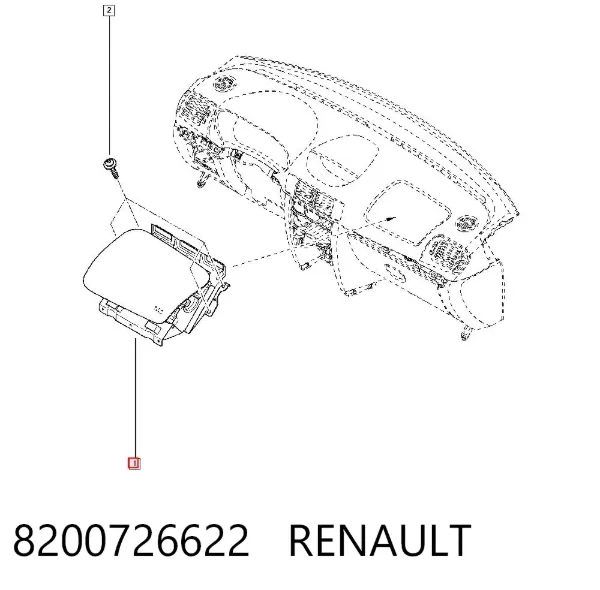 Подушка безпеки, пасажирська, AIRBAG 8200726622 Renault (RVI)