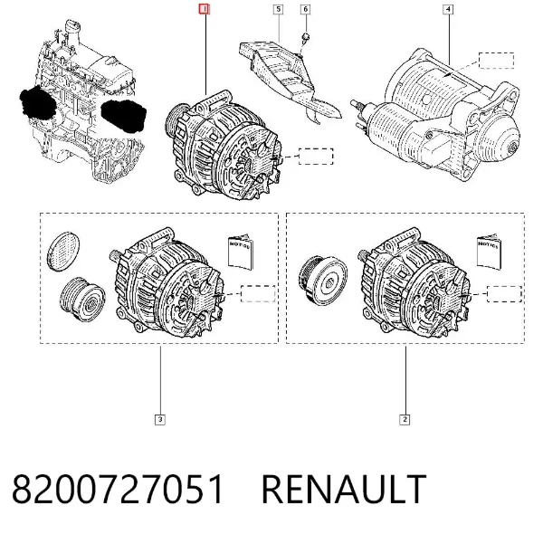 Генератор 8200727051 Renault (RVI)