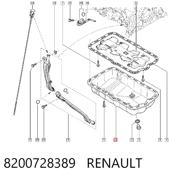 Піддон масляний картера двигуна 8200728389 Renault (RVI)