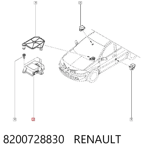 Модуль-процесор керування подушки безпеки 8200728830 Renault (RVI)