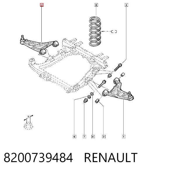 Важіль передньої підвіски нижній, правий 8200739484 Renault (RVI)