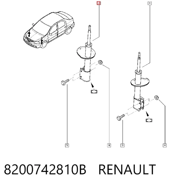 Амортизатор передній 8200742810B Renault (RVI)