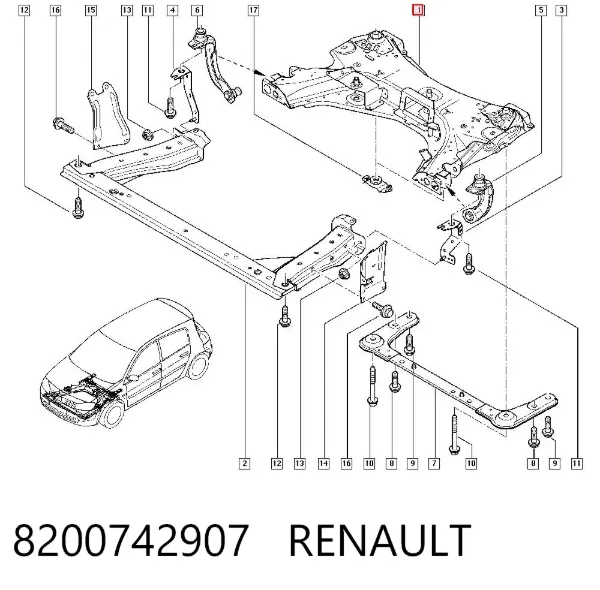Підрамник передній 8200742907 Renault (RVI)