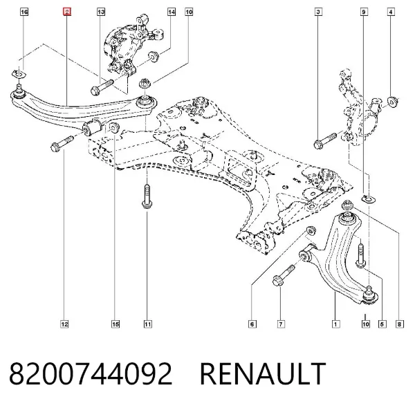 Важіль передньої підвіски нижній, правий 8200744092 Renault (RVI)