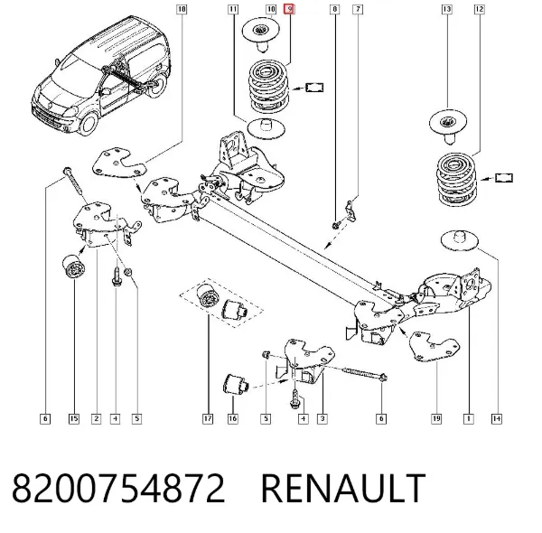 Задні пружини 8200754872 Renault (RVI)