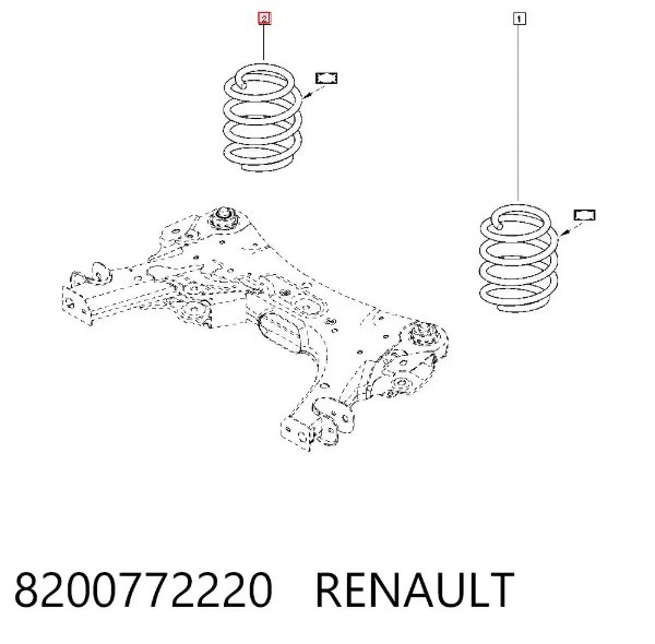 Задні пружини 8200772220 Renault (RVI)
