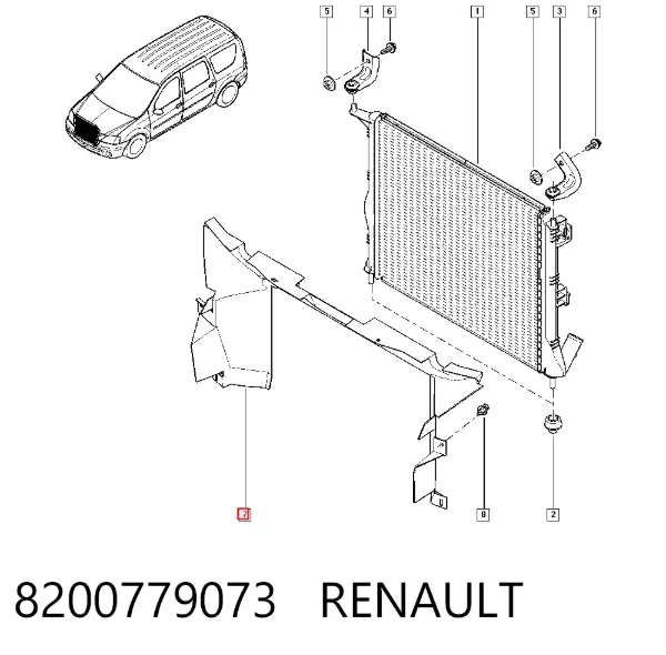 Вентилятор охолодження радіатора 8200779073 Renault (RVI)