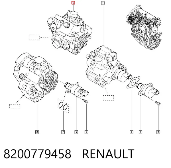 Паливний насос високого тиску 8200779458 Renault (RVI)
