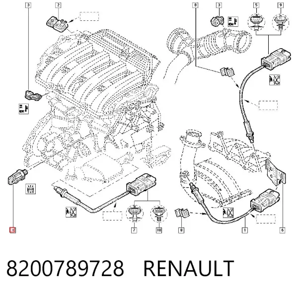 Датчик детонації 8200789728 Renault (RVI)