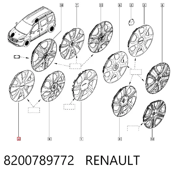 Ковпаки 8200789772 Renault (RVI)