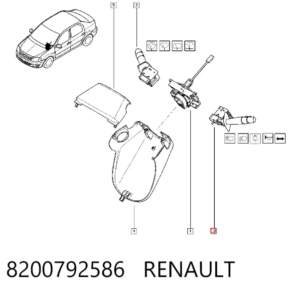 Перемикач підрульовий, лівий 8200792586 Renault (RVI)