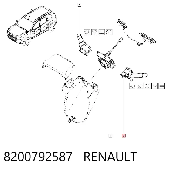 Перемикач підрульовий, лівий 8200792587 Renault (RVI)