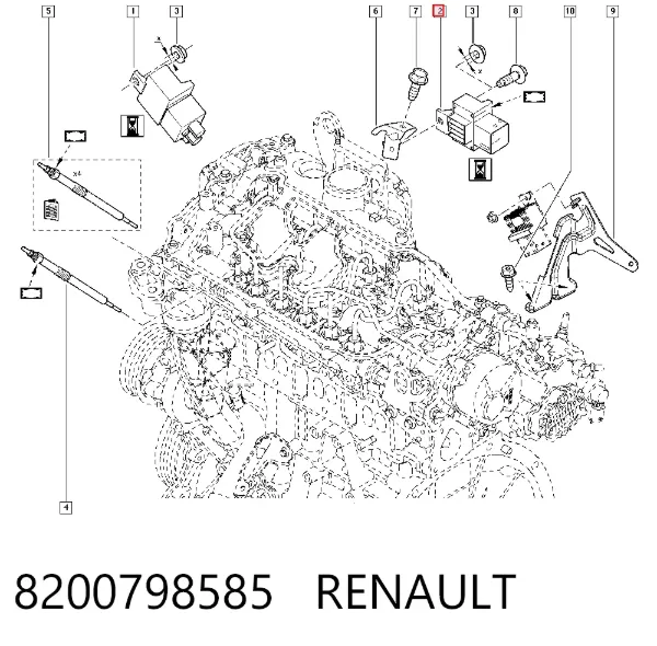 Реле свічок накалу 8200798585 Renault (RVI)