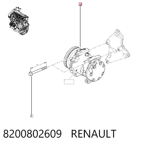 Компресор кондиціонера 8200802609 Renault (RVI)
