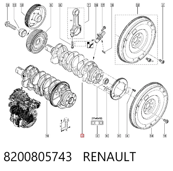 Колінвал 8200805743 Renault (RVI)