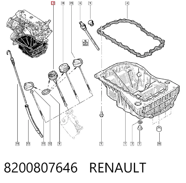 Масляний щуп 8200807646 Renault (RVI)