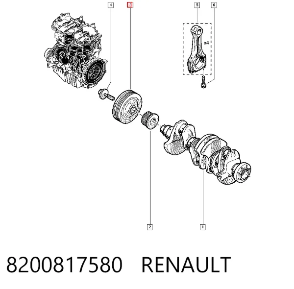 Шків колінвала 8200817580 Renault (RVI)