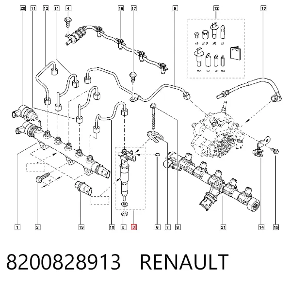 Паливні форсунки 8200828913 Renault (RVI)