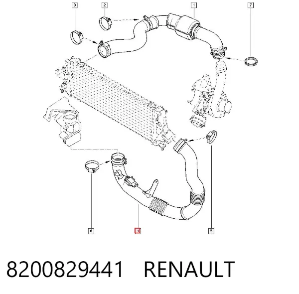 Шланг/патрубок интеркуллера 8200829441 Renault (RVI)