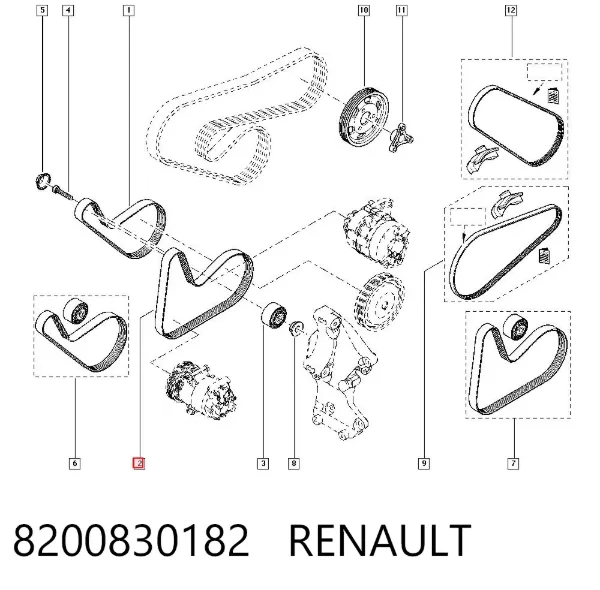 Ремінь генератора 8200830182 Renault (RVI)