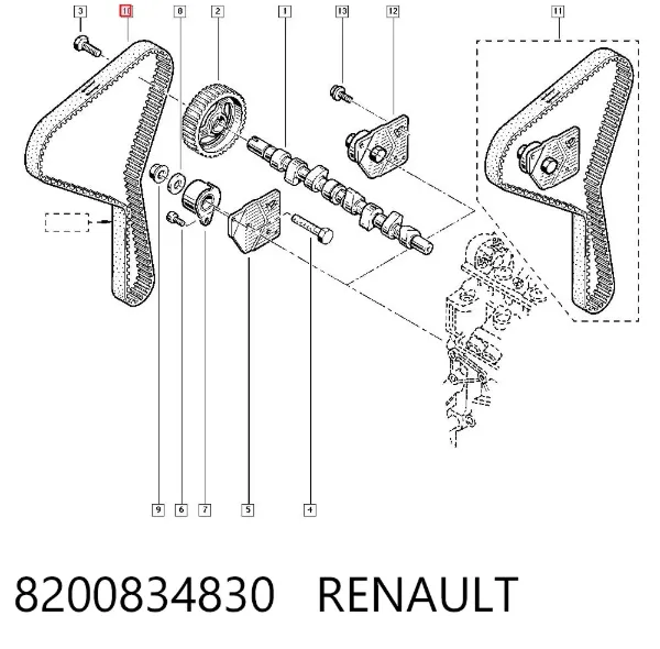 Ремінь ГРМ 8200834830 Renault (RVI)