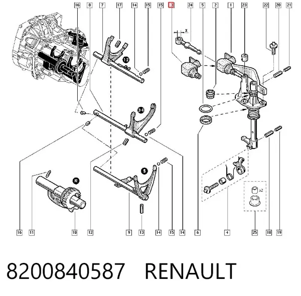 Пильовик механізму вибору передач 8200840587 Renault (RVI)