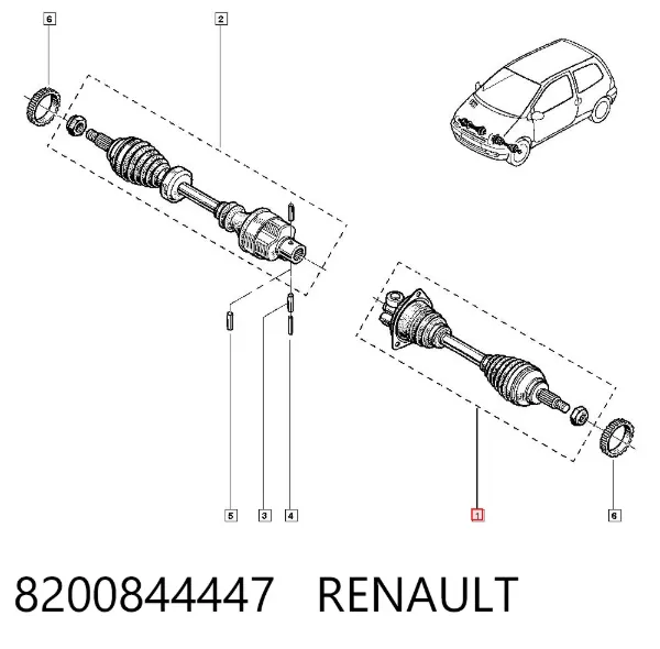 Ліва піввісь 8200844447 Renault (RVI)