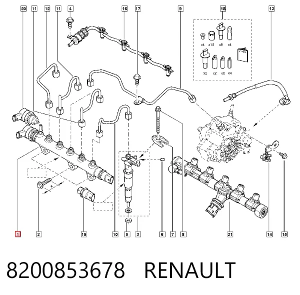 Розподільник палива 8200853678 Renault (RVI)