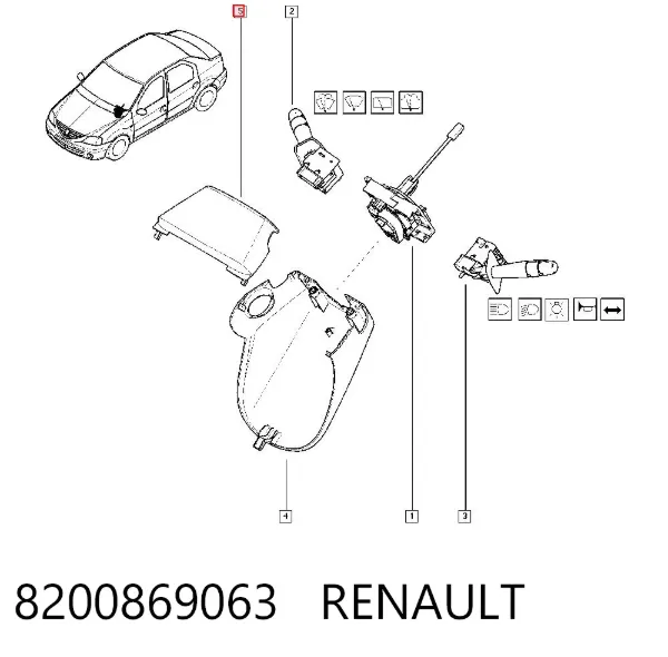 Захисний кожух кермового механізму 8200869063 Renault (RVI)