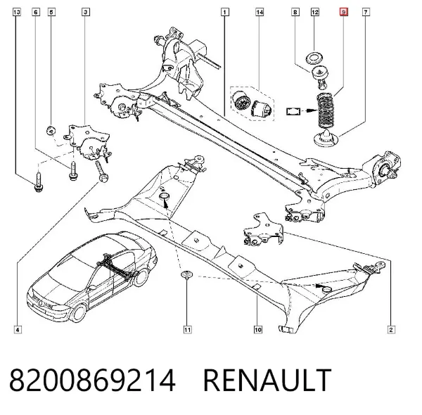 Задні пружини 8200869214 Renault (RVI)