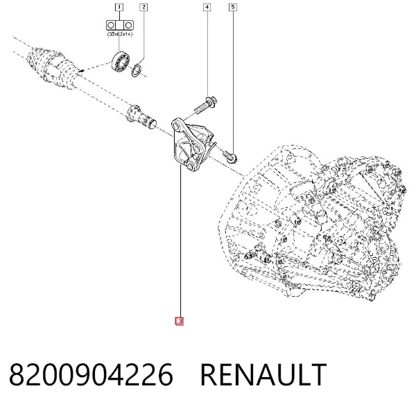 Опора підвісного підшипника передньої піввісі 8200904226 Renault (RVI)