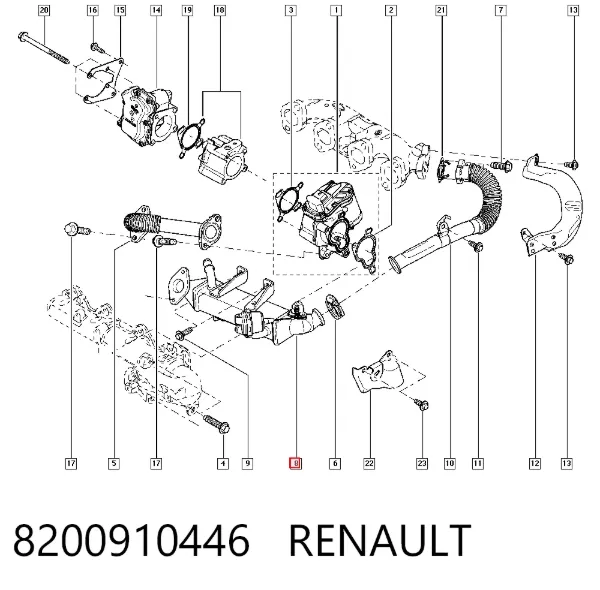Радіатор системи EGR рециркуляції вихлопних газів 8200910446 Renault (RVI)