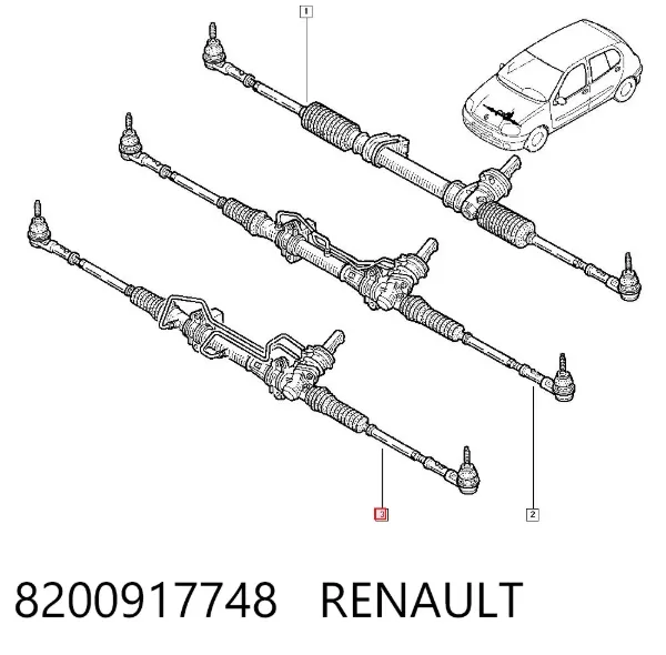 Рульова рейка 8200917748 Renault (RVI)