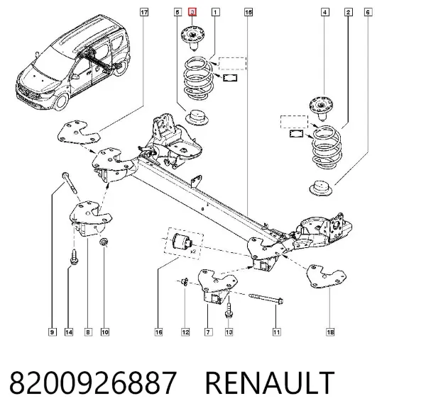 Відбійник пружини задньої 8200926887 Renault (RVI)
