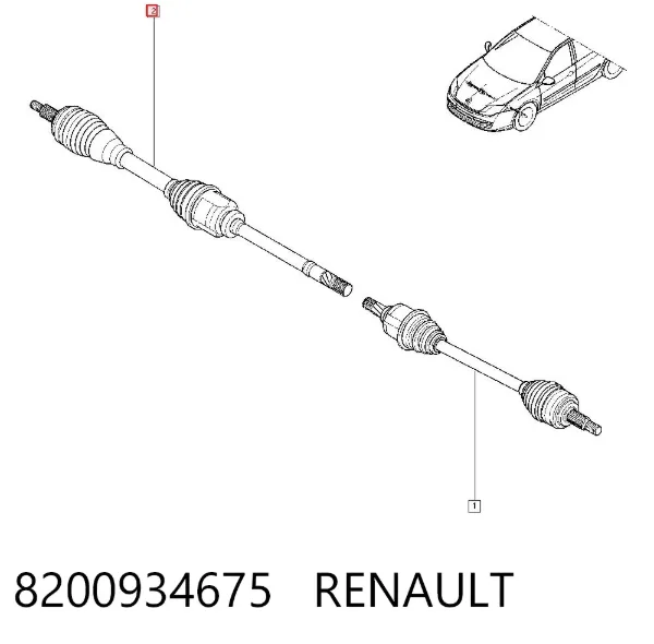 Піввісь права 8200934675 Renault (RVI)