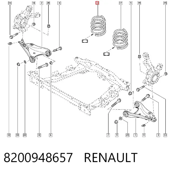Пружина передня 8200948657 Renault (RVI)