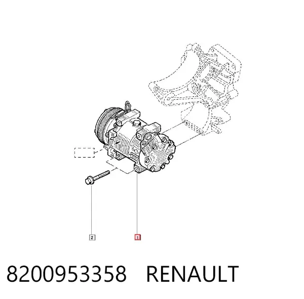 Компресор кондиціонера 8200953358 Renault (RVI)