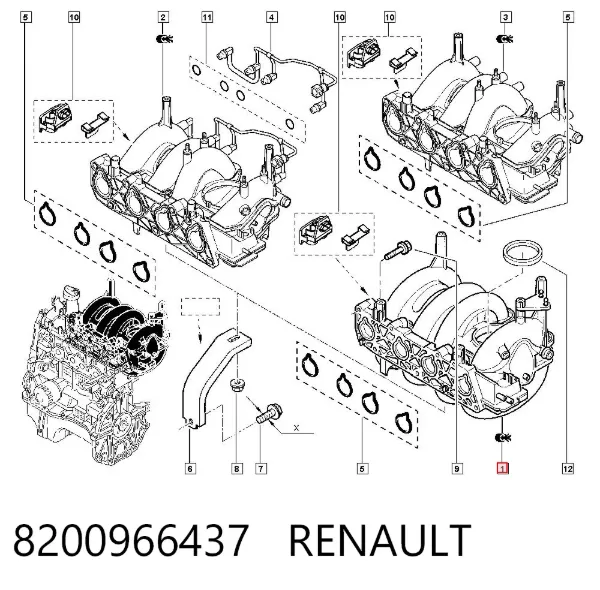 Впускний колектор 8200966437 Renault (RVI)