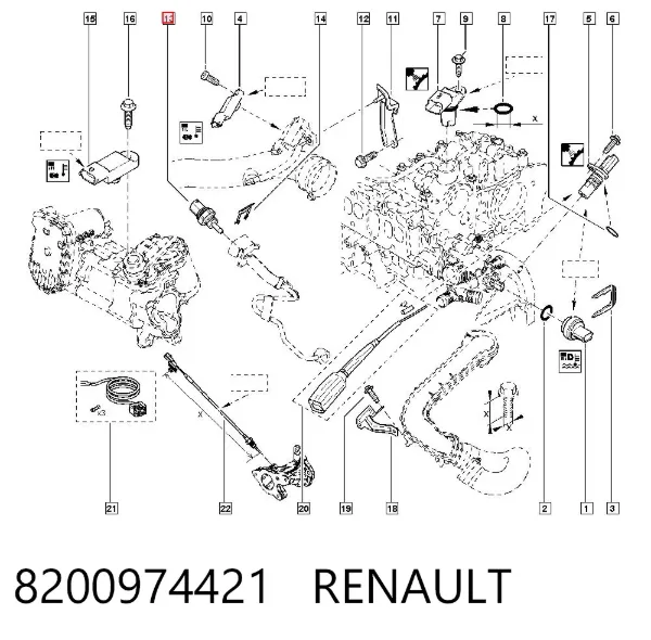 Датчик тиску вихлопних газів 8200974421 Renault (RVI)