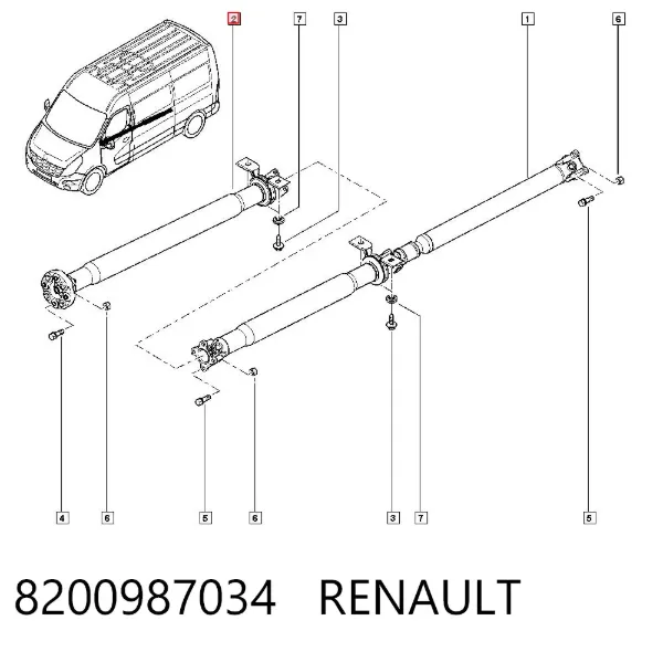 Кардан передній 8200987034 Renault (RVI)