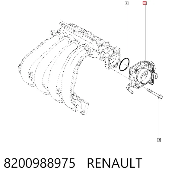 Дросільна заслінка 8200988975 Renault (RVI)