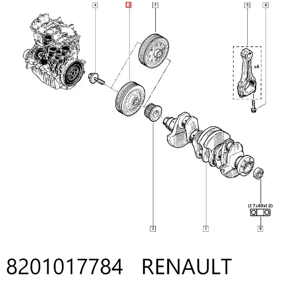 Шків колінвала 8201017784 Renault (RVI)