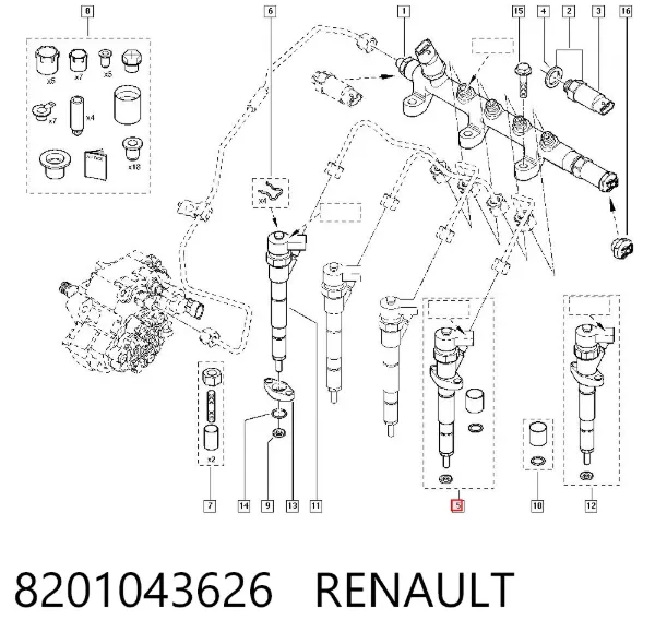 Паливні форсунки 8201043626 Renault (RVI)