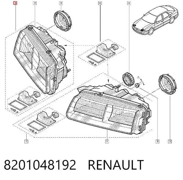 Фара права 8201048192 Renault (RVI)
