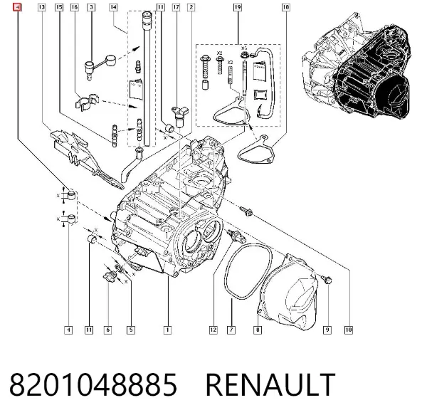 Сальник куліси перемикання передач 8201048885 Renault (RVI)
