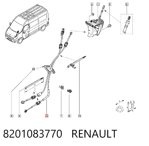Трос перемикання передач 8201083770 Renault (RVI)