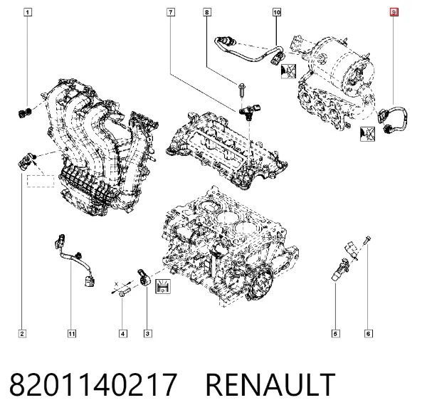 Лямбдазонд, датчик кисню до каталізатора 8201140217 Renault (RVI)