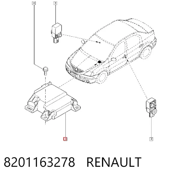 Модуль-процесор керування подушки безпеки 8201163278 Renault (RVI)
