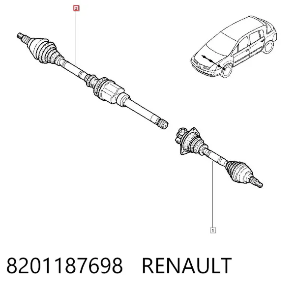 Піввісь права 8201187698 Renault (RVI)