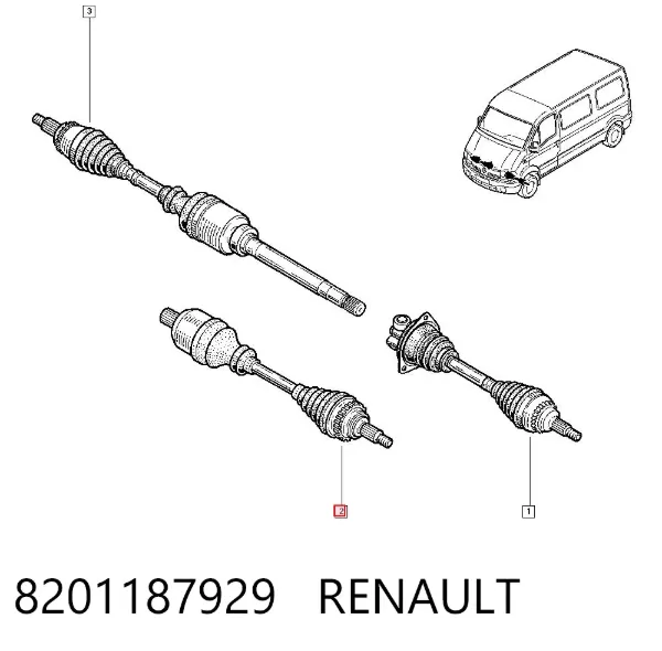 Ліва піввісь 8201187929 Renault (RVI)